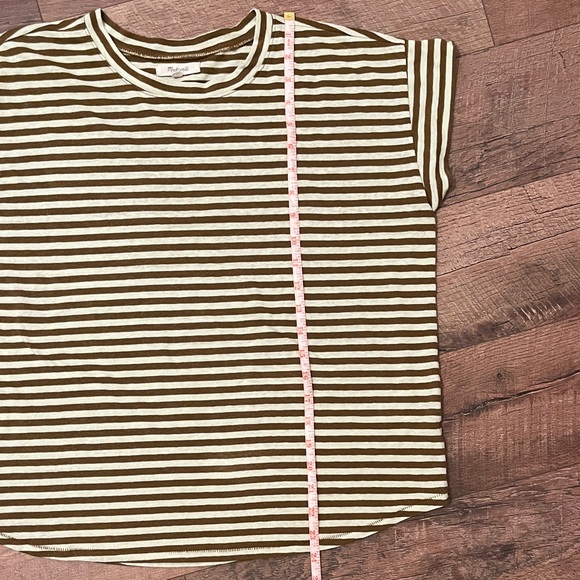 Madewell Brown and Green Striped Tee - Picture 5 of 5